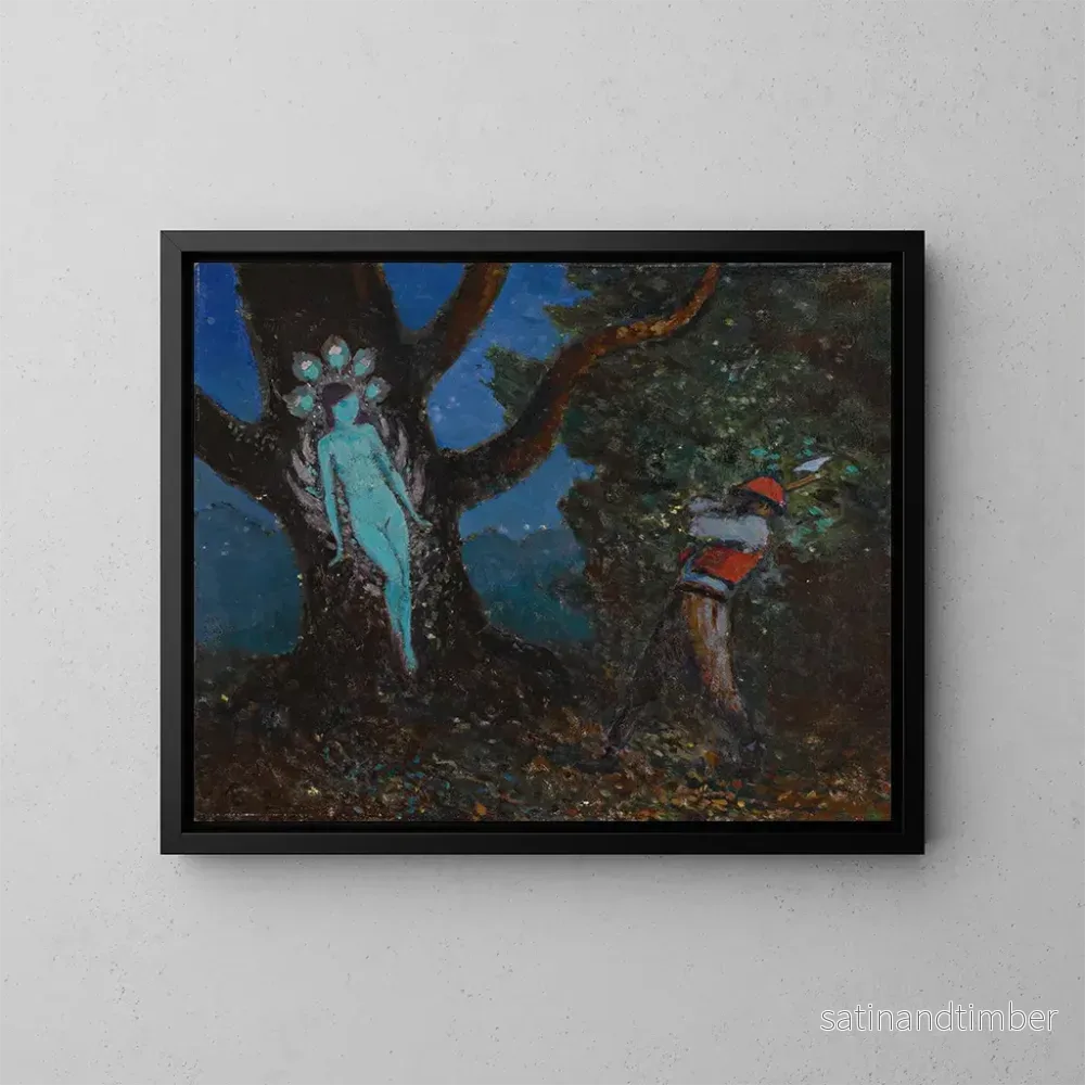 Reproduktion av målningen Le bûcheron et l'esprit de l'arbre - George Russell