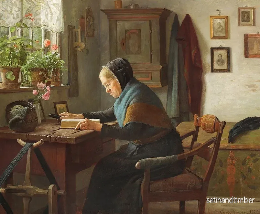 Reproduktion av målningen Karen Marie läsande sin Bibel - Gustav Vermehren - Bild 2