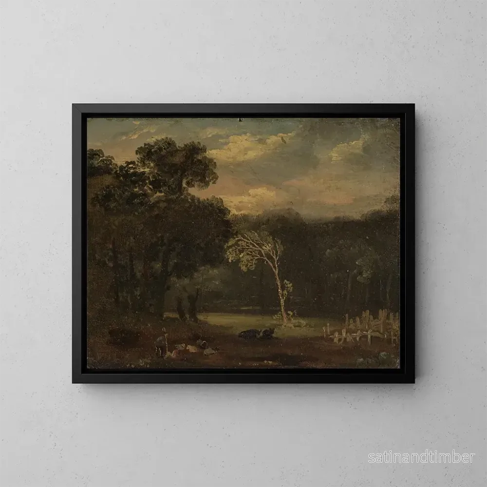 Reproduktion av målningen Croquis efter naturen i Sion-parken - Samuel Palmer