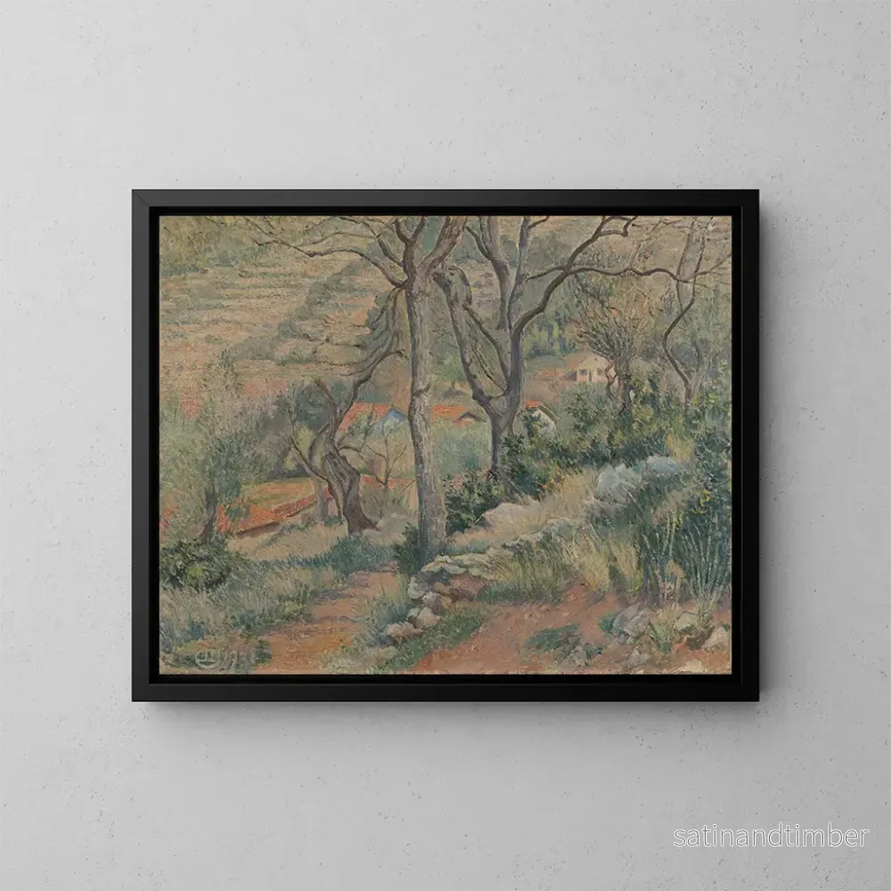 Reproduktion av målningen Fin du village Dardennes - Lucien Pissarro