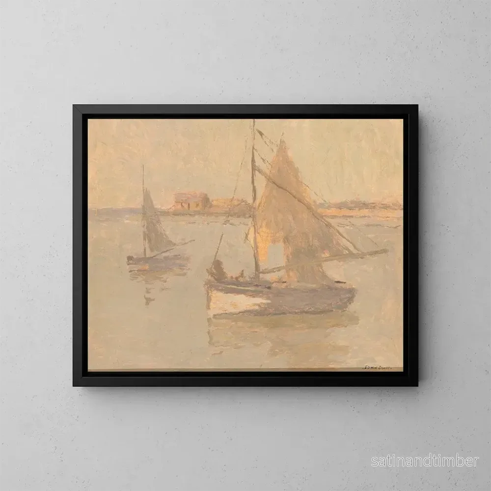 Reproduktion av målningen Båtar för fiske i Honfleur nr 1 – Frank Edwin Scott Reproduktion av målningen Båtar för fiske i Honfleur nr 1 – Frank Edwin Scott