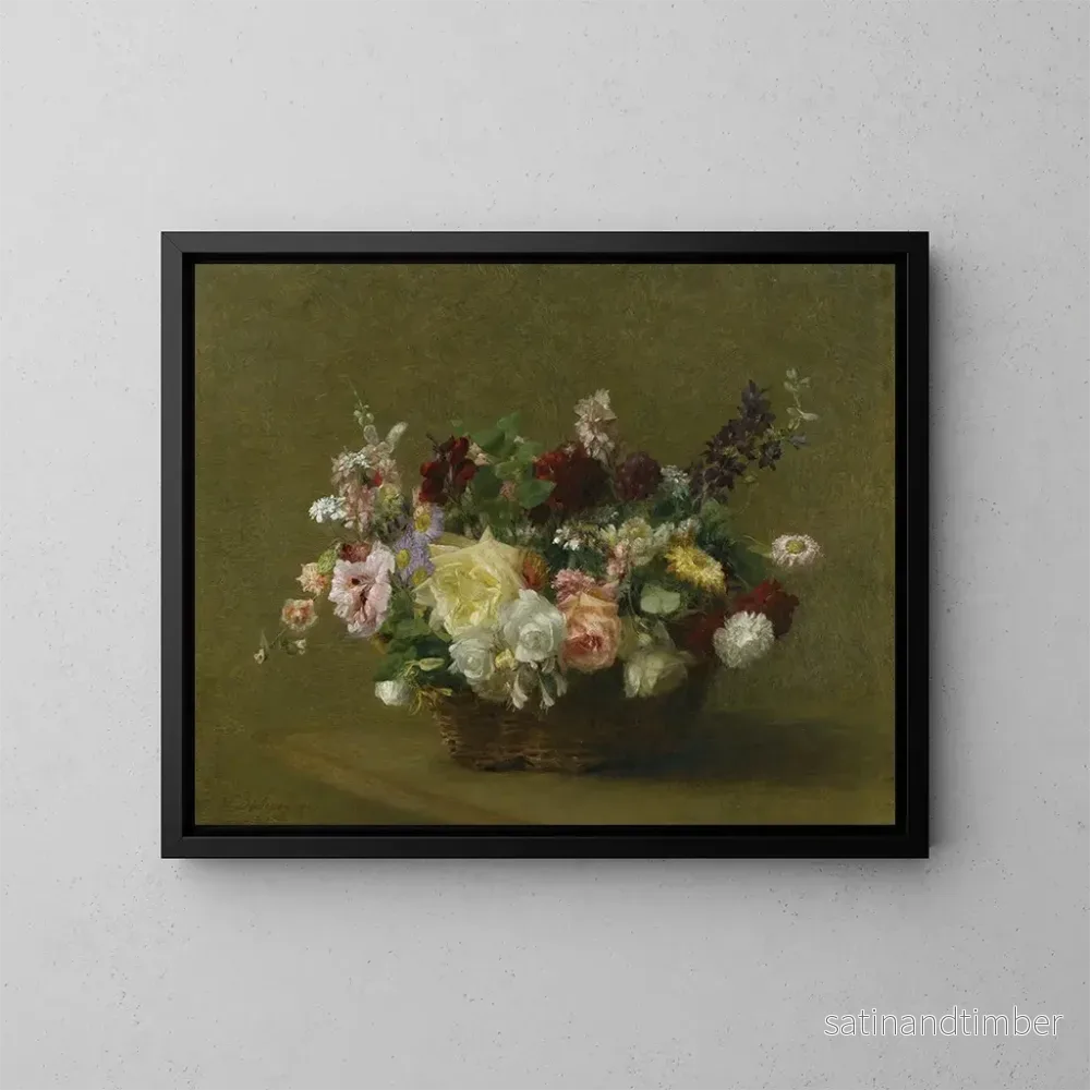 Reproduktion av målningen av olika blomsterkorgar - Victoria Fantin-Latour