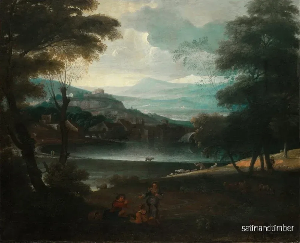 Reproduktion av målningen Landskap med herdar vila - Giovanni Francesco Grimaldi - Bild 2