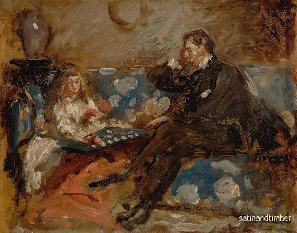 Reproduktion av målningen Hugh Hammersley och hans dotter Eve - Henry Tonks - Bild 2