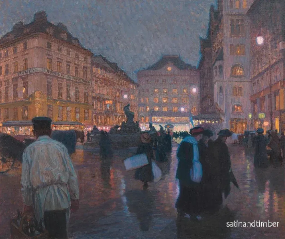 Reproduktion av målningen Le Nouveau Marché au Soir - Ferdinand Kruis - Bild 2