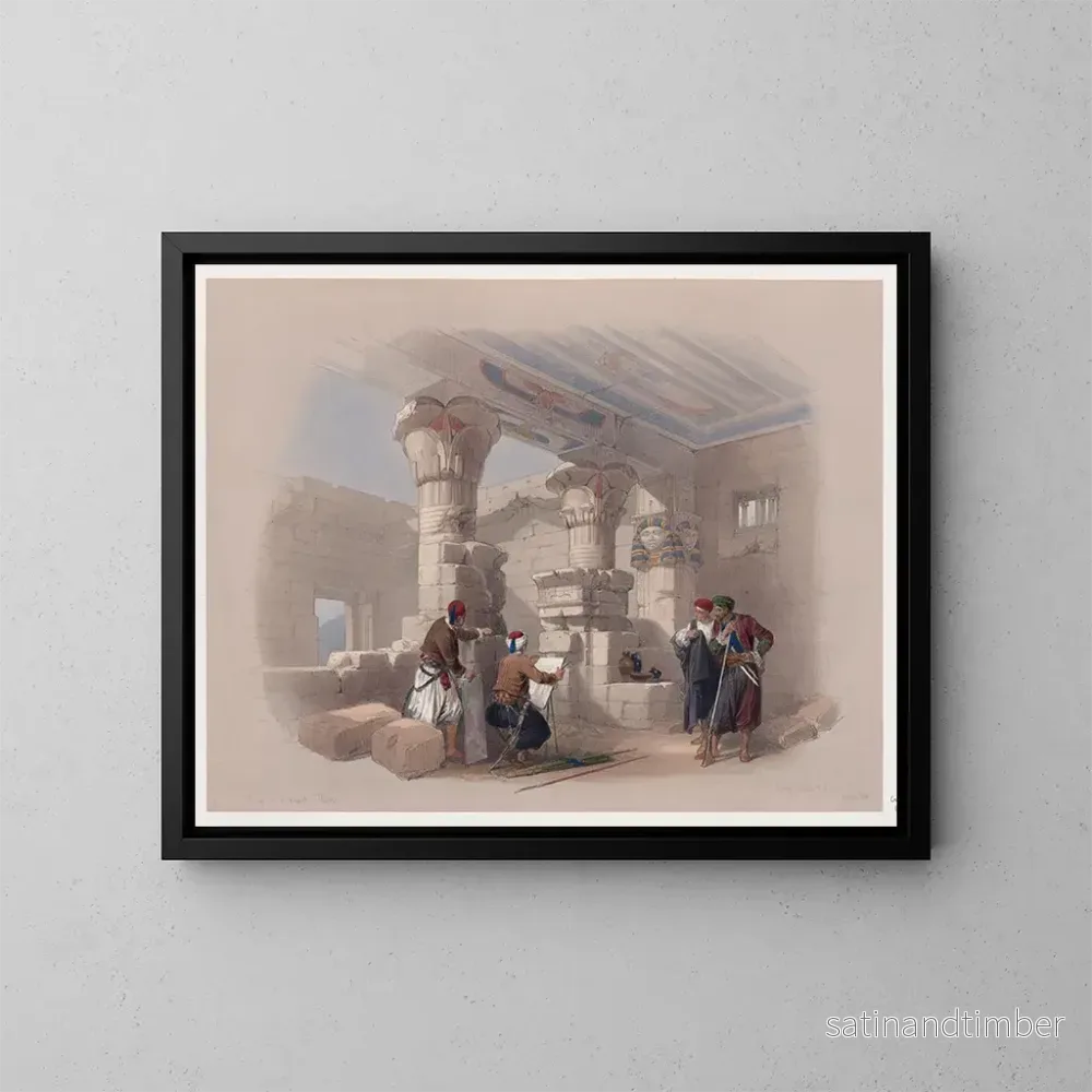 Reproduktion av målningen Dayr el-Medina, Thèbes - David Roberts