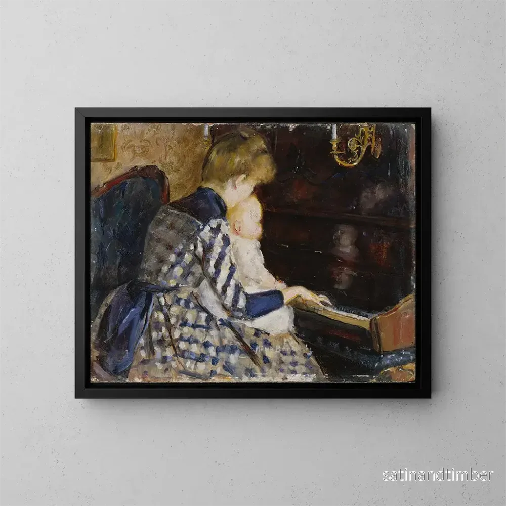 Reproduktion av målningen vid piano - Mina Carlson-Bredberg