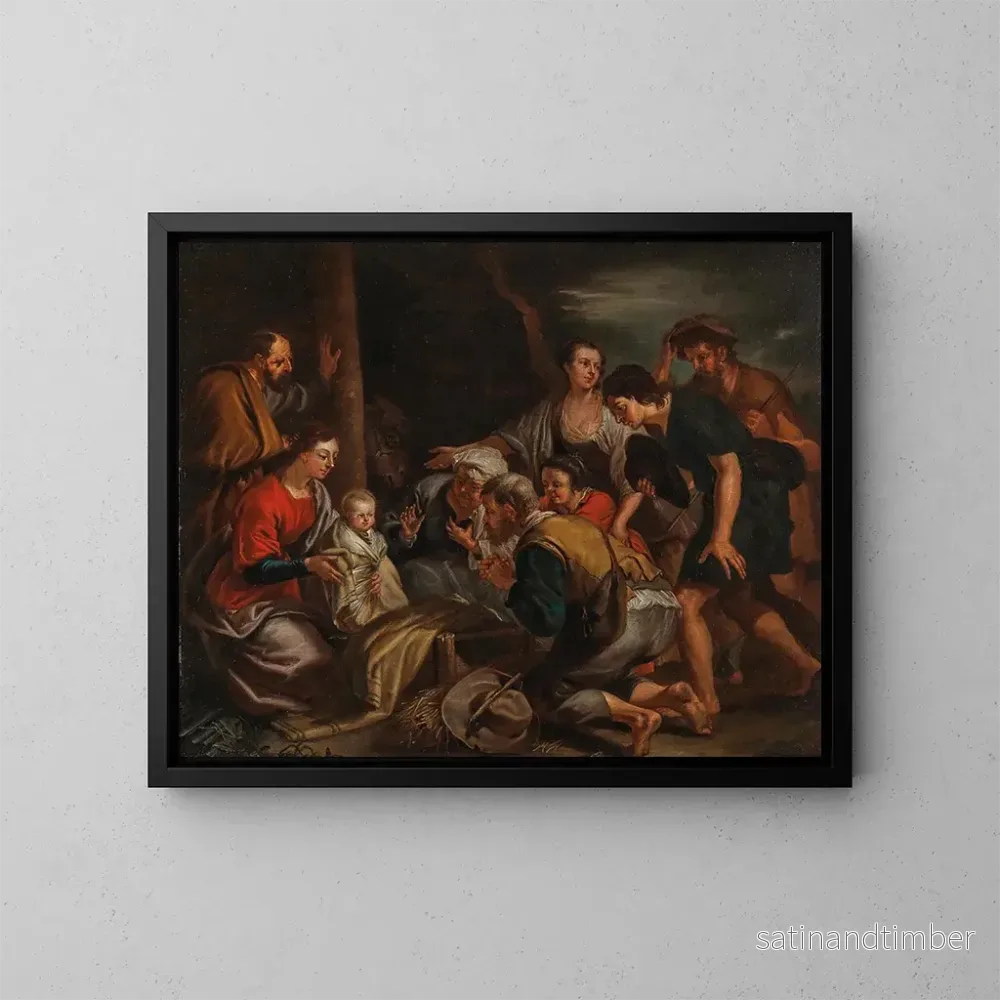 Reproduktion av målningen L'Adoration des bergers - Balthasar Beschey