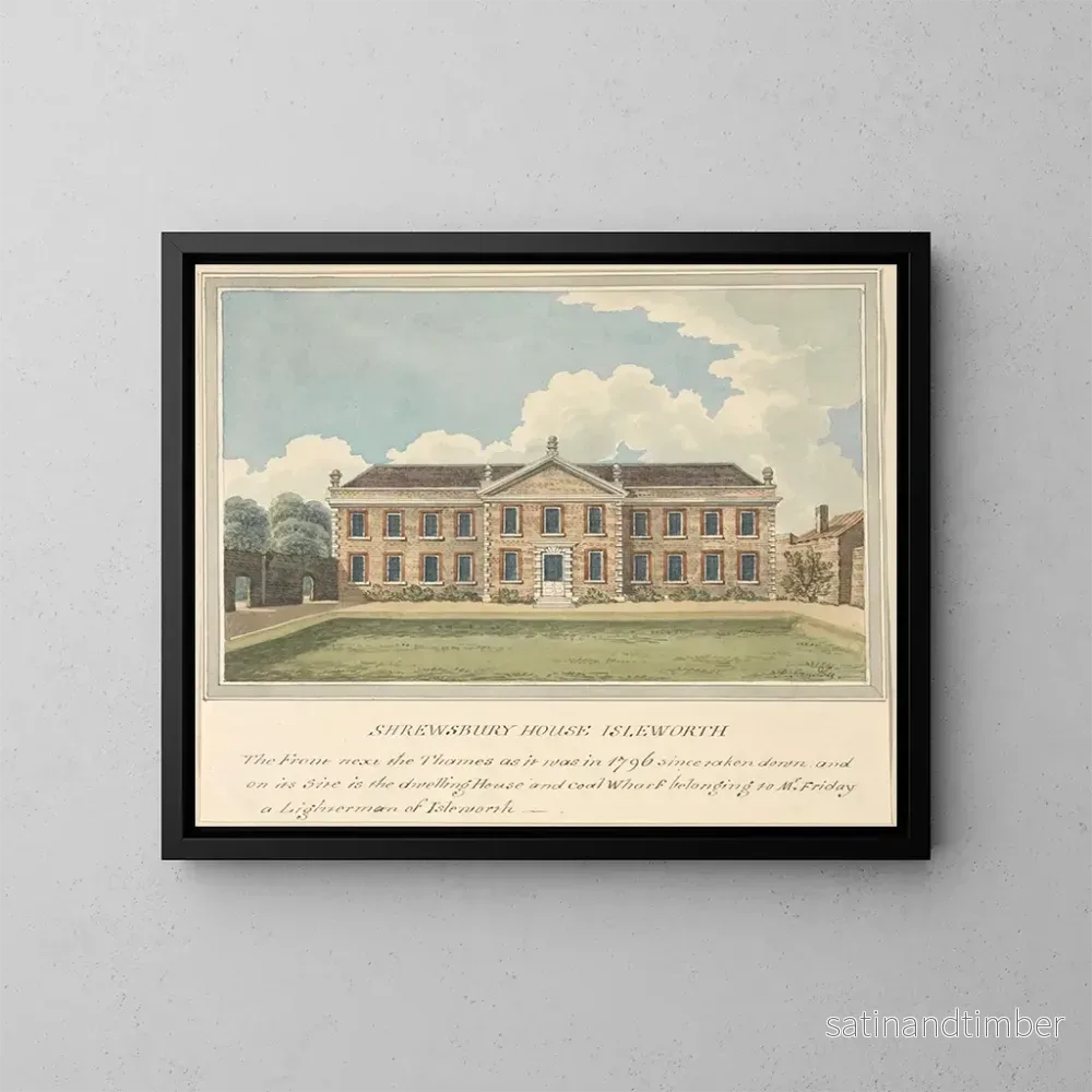 Reproduktion av målningen Maison de Shrewsbury, Isleworth, Middlesex – Charles Tomkins Reproduktion av målningen Maison de Shrewsbury, Isleworth, Middlesex – Charles Tomkins