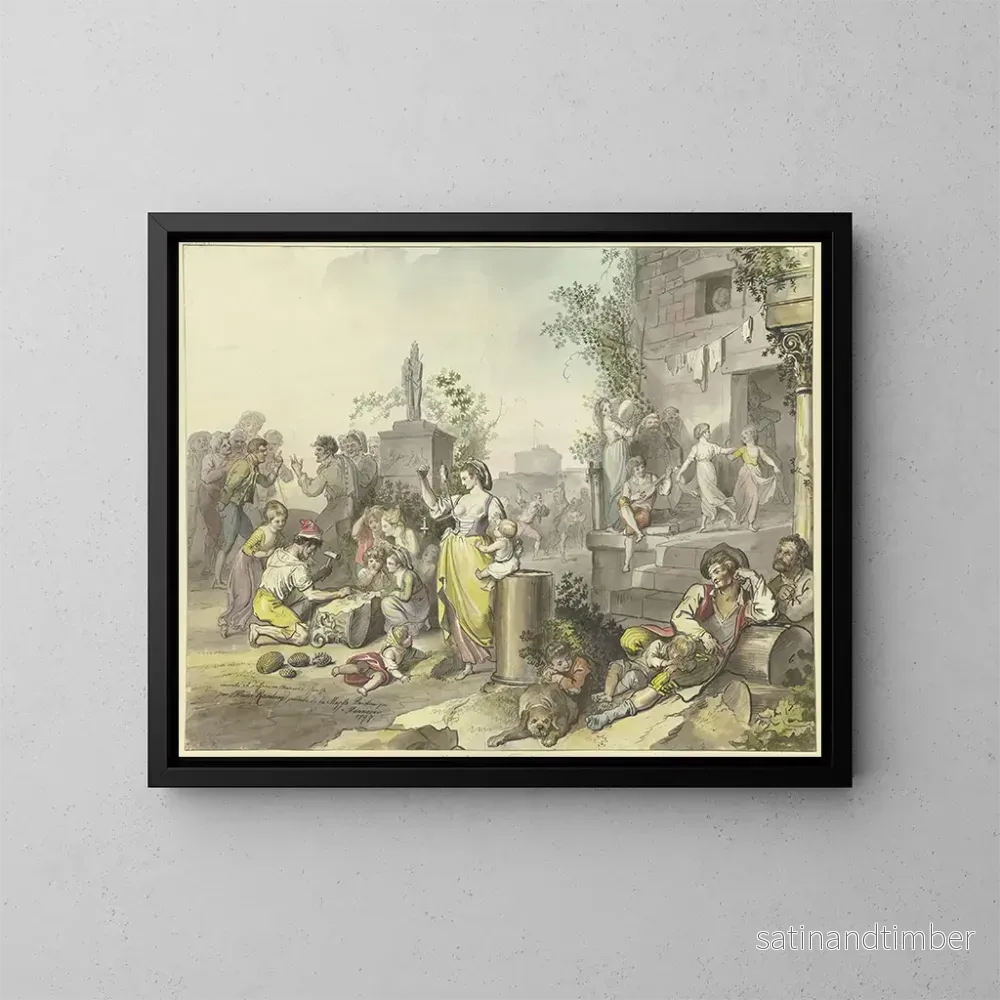 Reproduktion av målningen Divertissements à Trastevere – Johann Heinrich Ramberg Reproduktion av målningen Divertissements à Trastevere – Johann Heinrich Ramberg