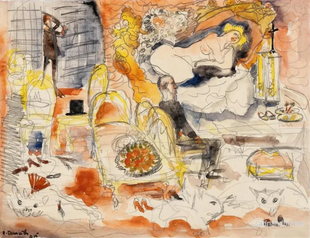 Reproduktion av målningen Le comte Muffat upptäcker Nana med markisen de Chouard - Charles Demuth - Bild 2