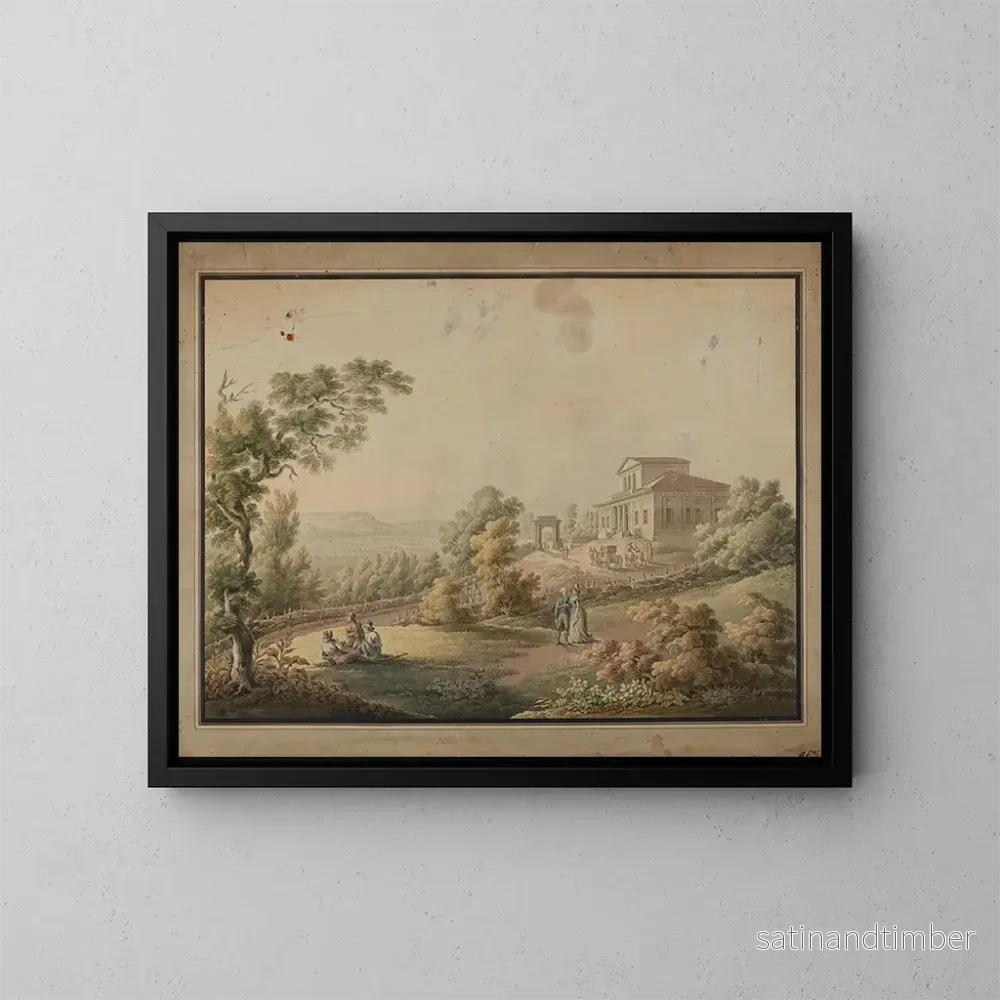 Reproduktion av målningen Vue du domaine seigneurial à Niegoszowice – Zygmunt Vogel