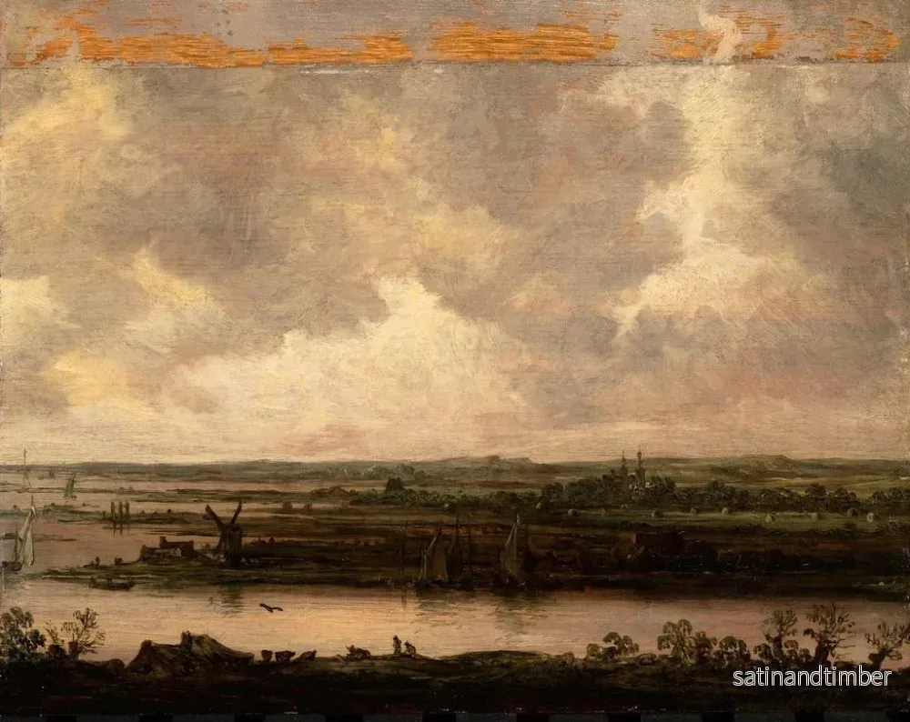 Reproduktion av målningen panoramisk vy över floden Spaarne och Haarlemmermeer - Jan van Goyen - Bild 2