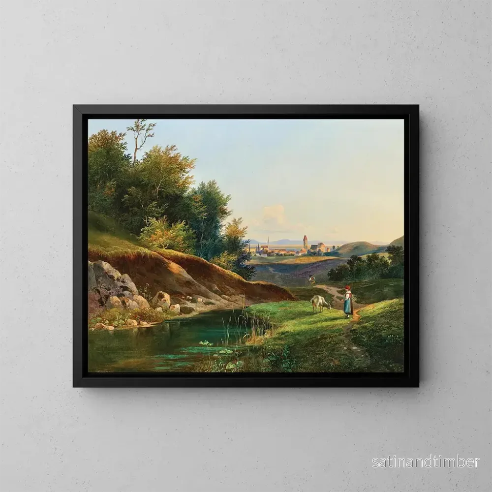 Reproduktion av målningen Vue de Perchtoldsdorf près de Vienne – Franz Steinfeld Reproduktion av målningen Vue de Perchtoldsdorf près de Vienne – Franz Steinfeld