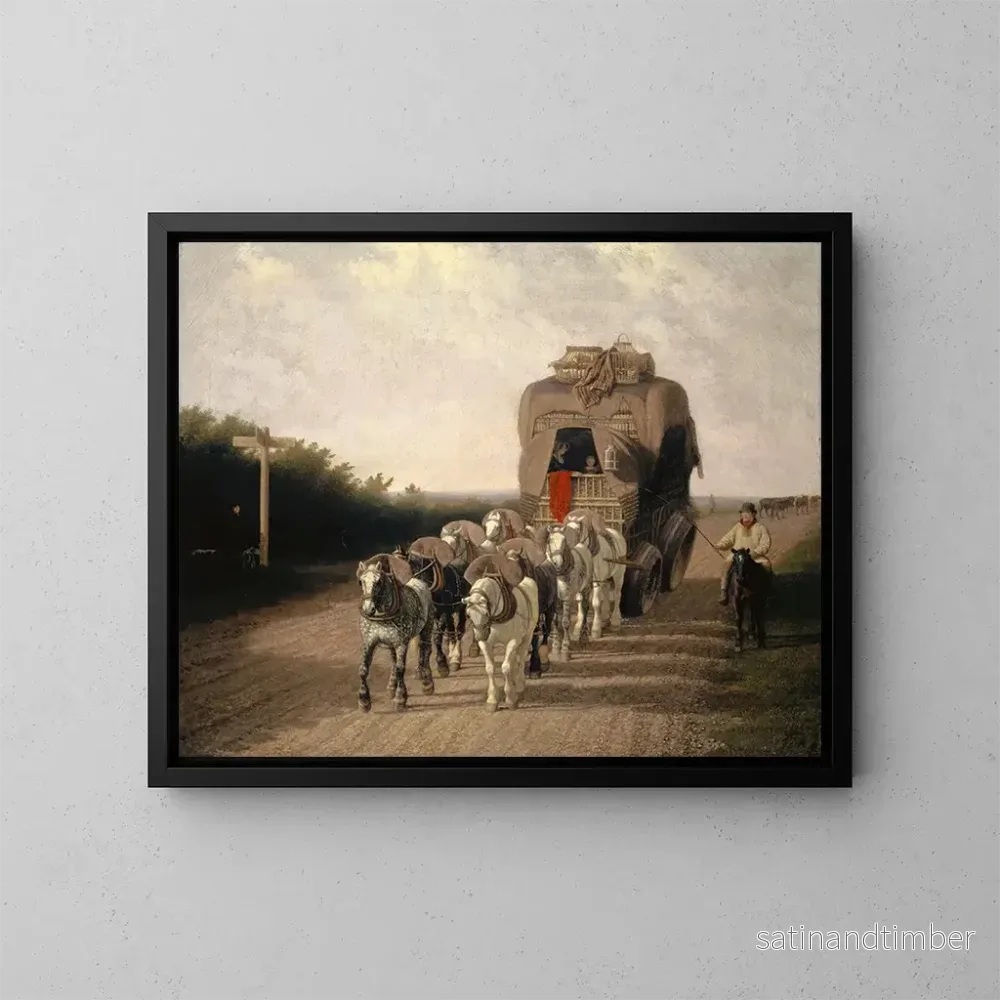 Reproduktion av målningen Le transporteur Ludlow - Jacques-Laurent Agasse