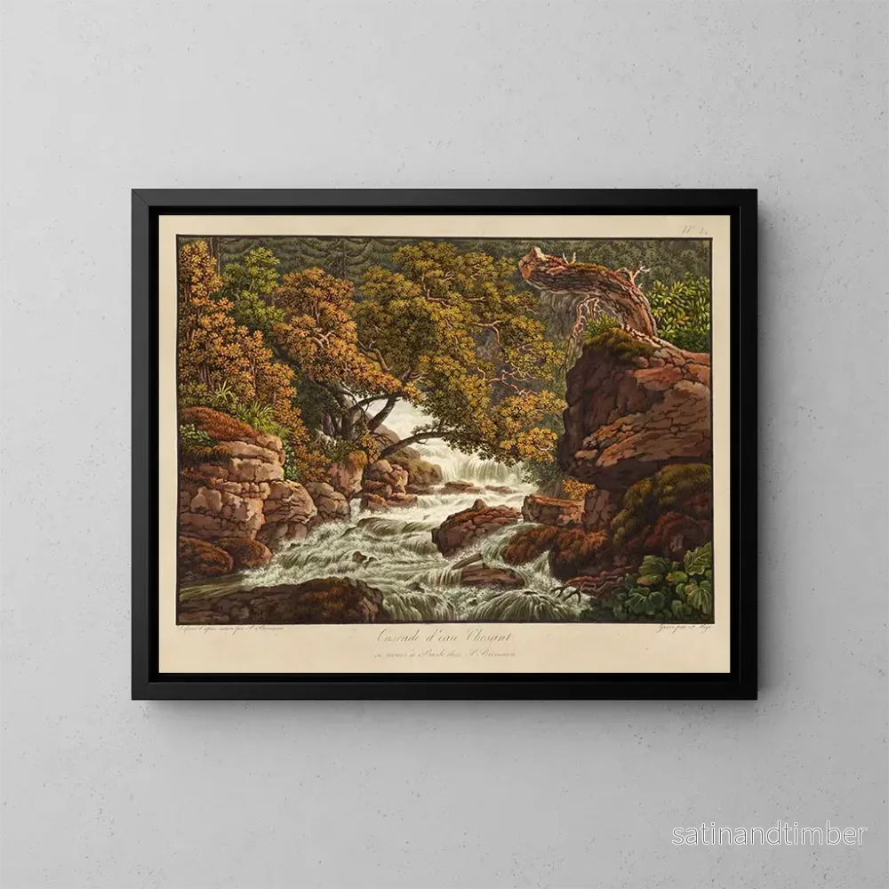 Reproduktion av målningen Cascade d'eau Chéret - Peter Birmann