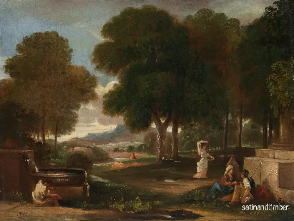 Reproduktion av målningen Landskap med en man som tvättar fötterna vid en fontän - James Barry - Bild 2