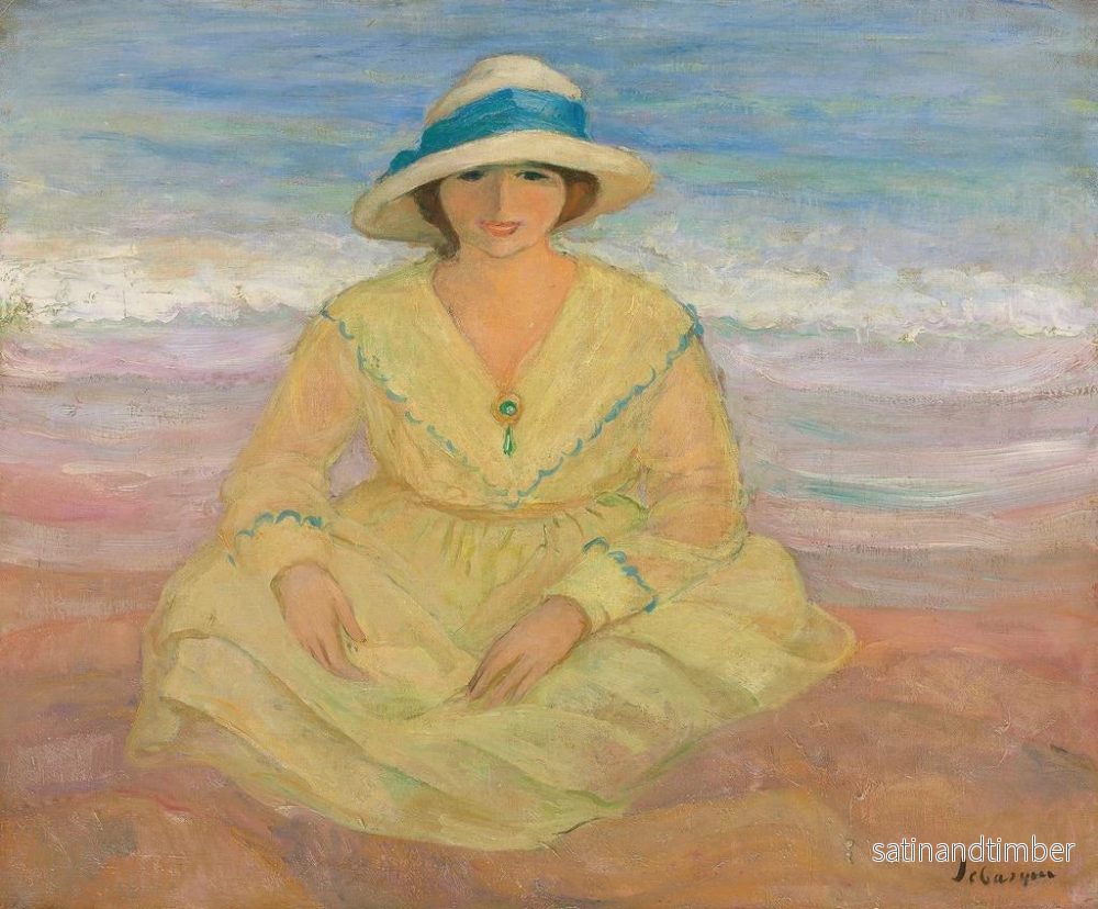 Reproduktion av målningen av en ung flicka som sitter på stranden - Henri Lebasque - Bild 2