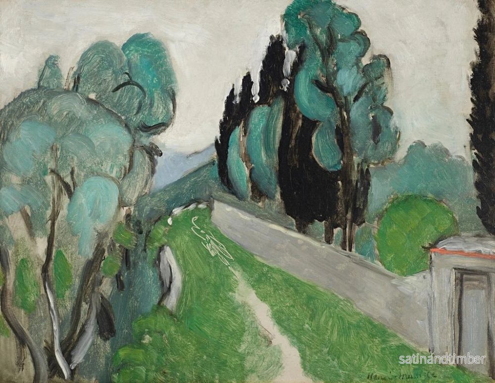 Reproduktion av målningen Landskapsmålning med cypresser och olivträd runt Nice - Henri Matisse - Bild 2