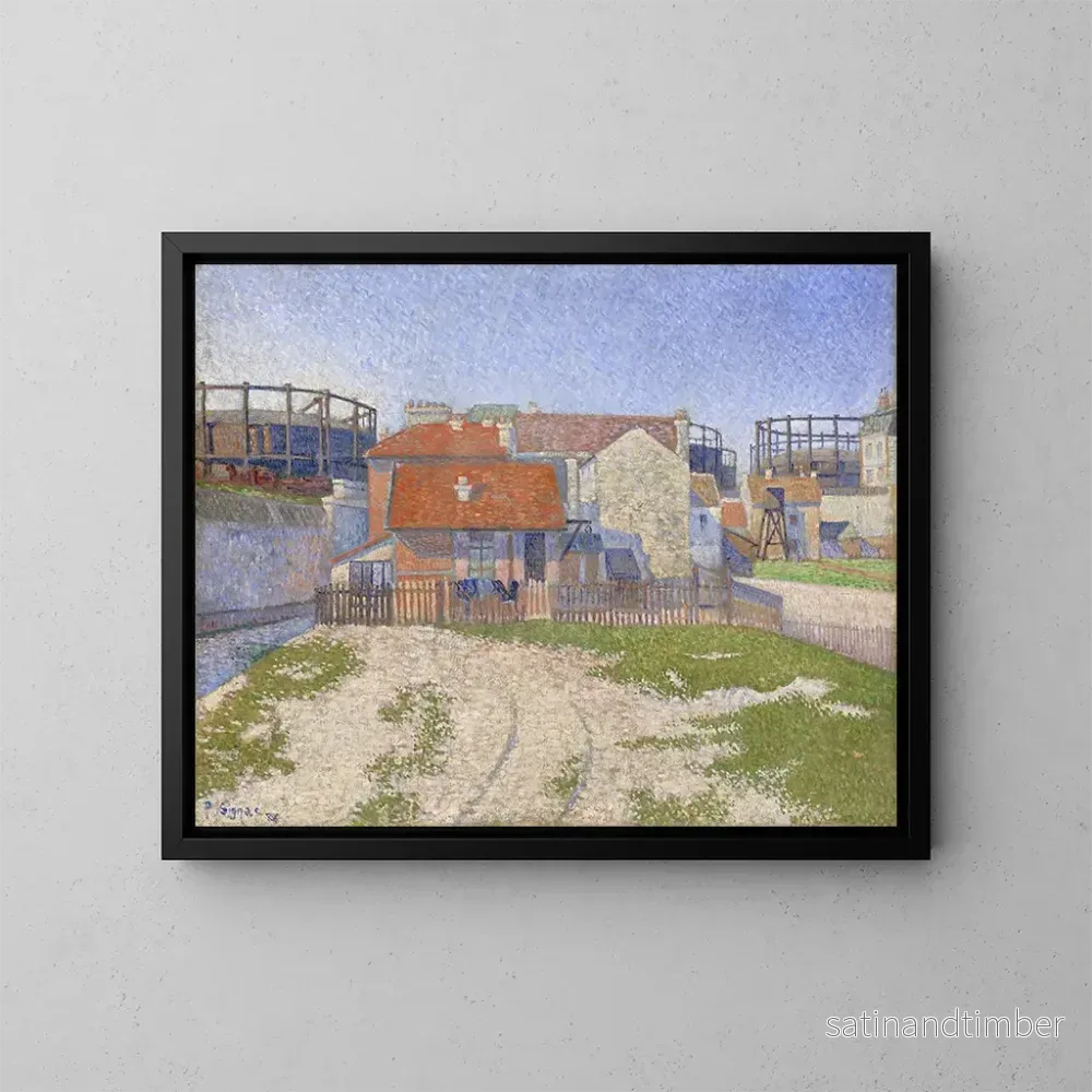 Reproduktion av målningen Gazomètres à Clichy - Paul Signac