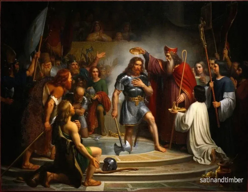 Reproduktion av målningen Le baptême de Clovis - François-Louis Dejuinne - Bild 2