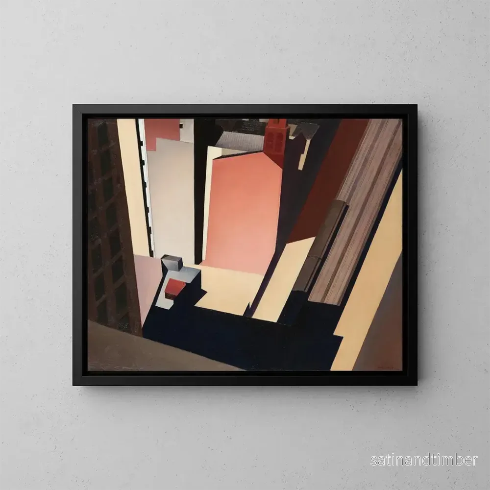 Reproduktion av målningen Église Street El - Charles Sheeler
