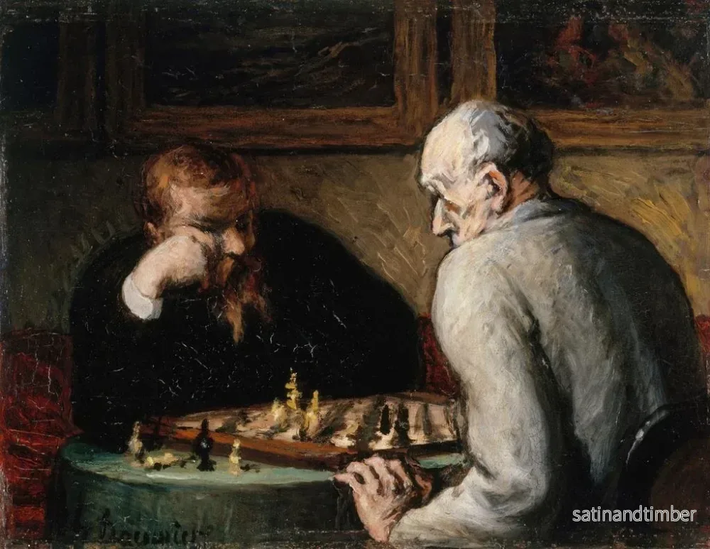 Reproduktion av målningen Schackspelare - Honoré Daumier - Bild 2