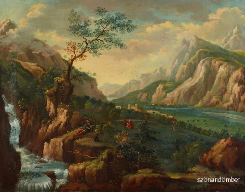 Reproduktion av målningen Ett vackert landskap i Sargans-landet - Johann Caspar Ulinger - Bild 2