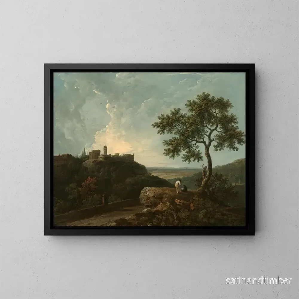 Reproduktion av målningen Tivoli, templet av Sybille och landskapet - Richard Wilson