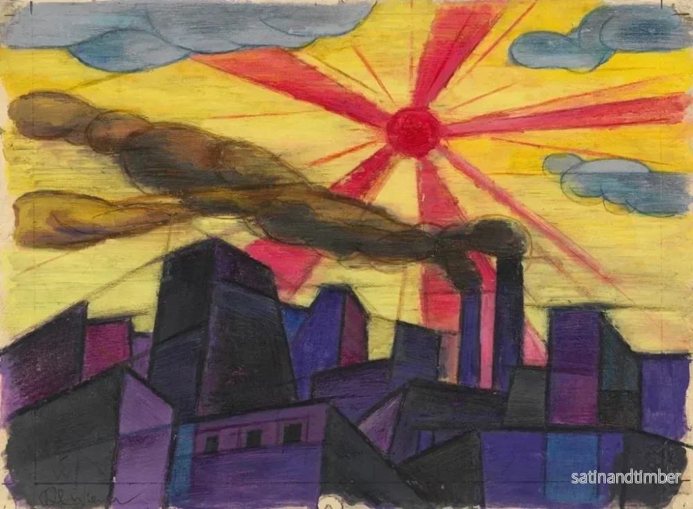 Reproduktion av målningen Stad industriell - Karl Wiener - Bild 2