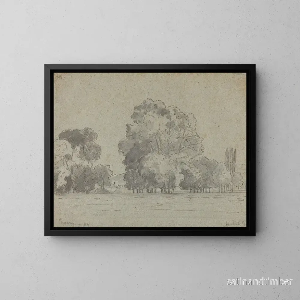Reproduktion av målningen Bosquet d'arbres - Camille Pissarro