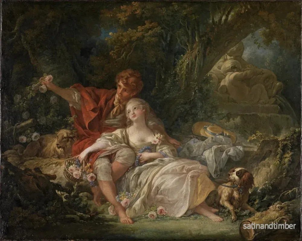 Reproduktion av målningen av herdar och herdarinnor - François Boucher - Bild 2