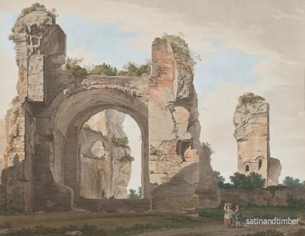 Reproduktion av målningen Vue des ruines des thermes de Caracalla - Giovanni Battista Lusieri - Bild 2