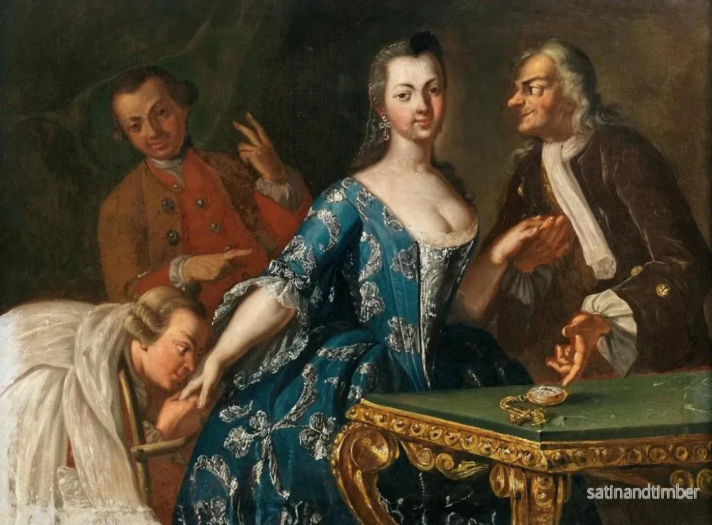 Reproduktion av målningen Messieurs courtisant une dame - Ecole Napolitaine - Bild 2