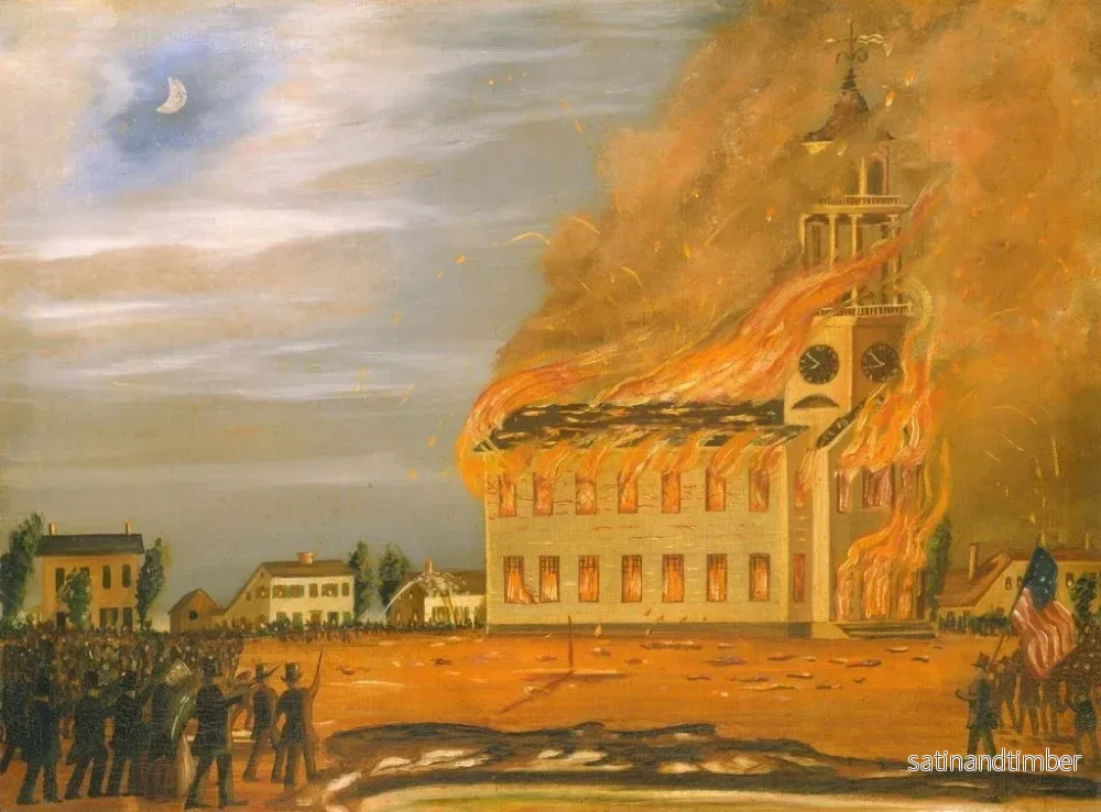Reproduktion av målningen Brand i Old South Church, Bath, Maine - John Hilling - Bild 2