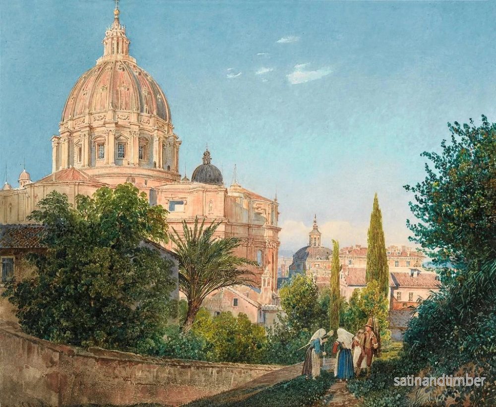 Reproduktion av målningen av Saint-Pierre från Vatikans trädgård - Rudolf von Alt - Bild 2