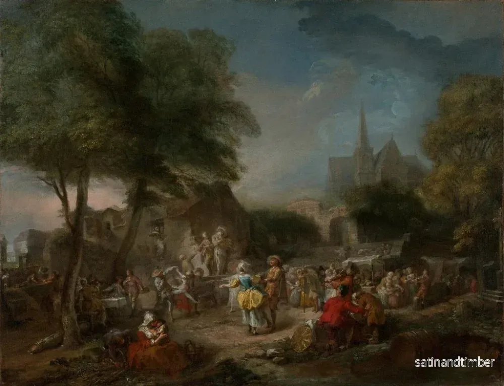 Reproduktion av målningen La danse de campagne - Gabriel de Saint-Aubin - Bild 2