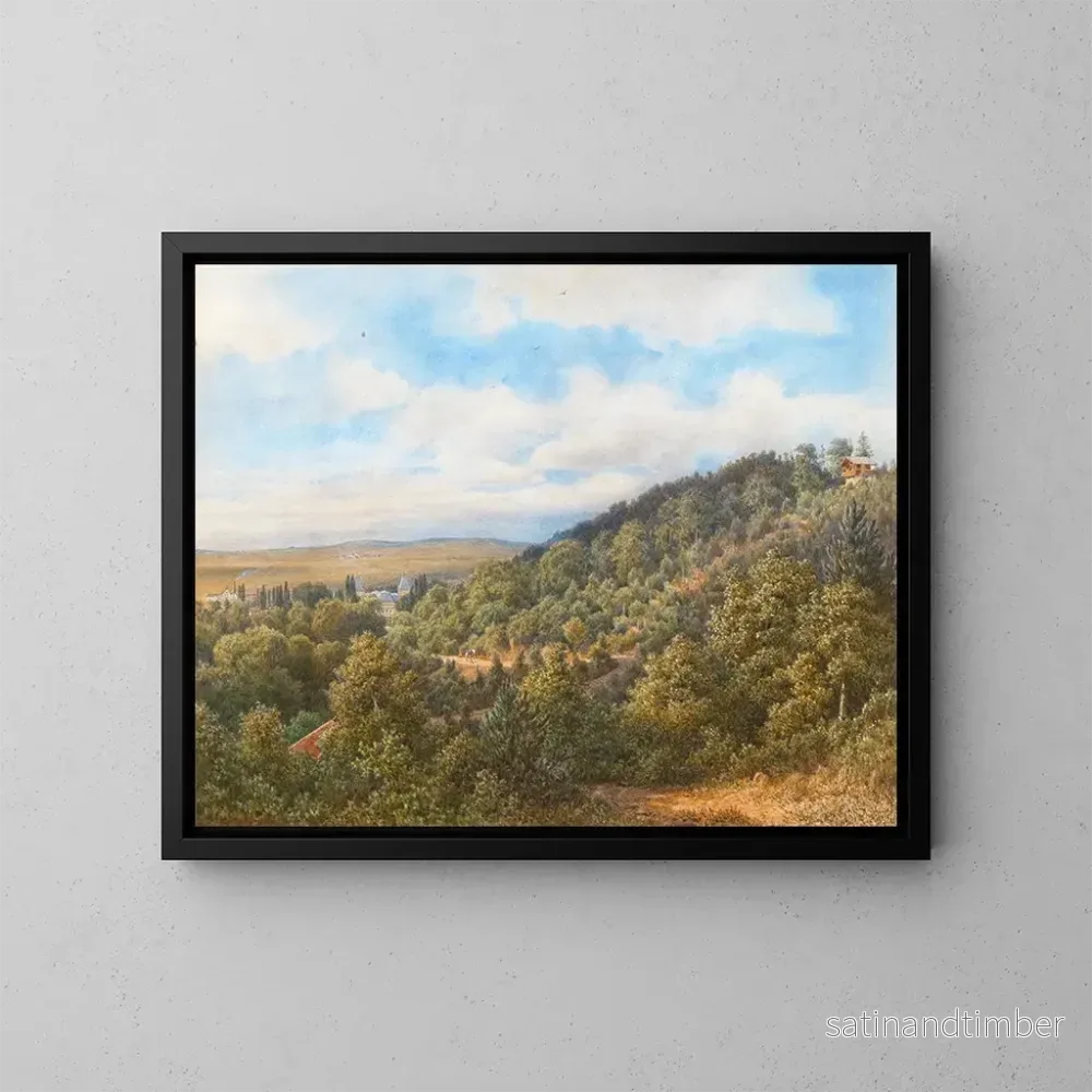 Reproduktion av målningen Vue du château de Sebetov Schebetau près de Boskovice - Gottfried Seelos