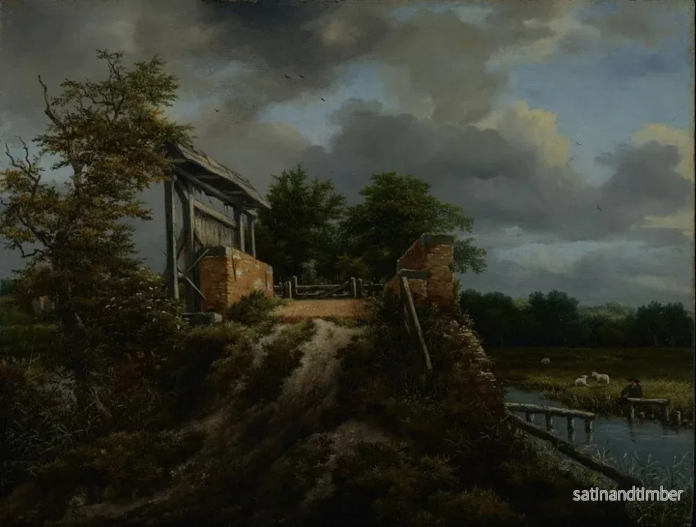 Reproduktion av målningen Pont med en ventil - Jacob van Ruisdael - Bild 2