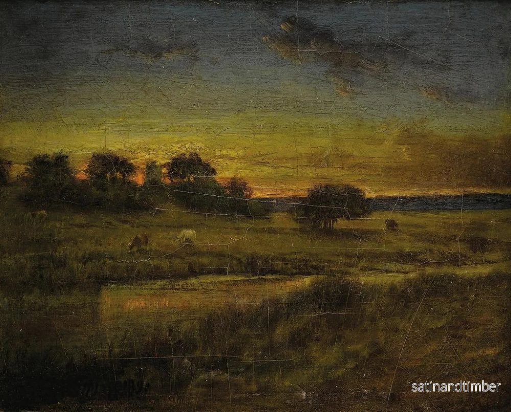 Reproduktion av målningen Betesmark vid gryningen - George Inness - Bild 2
