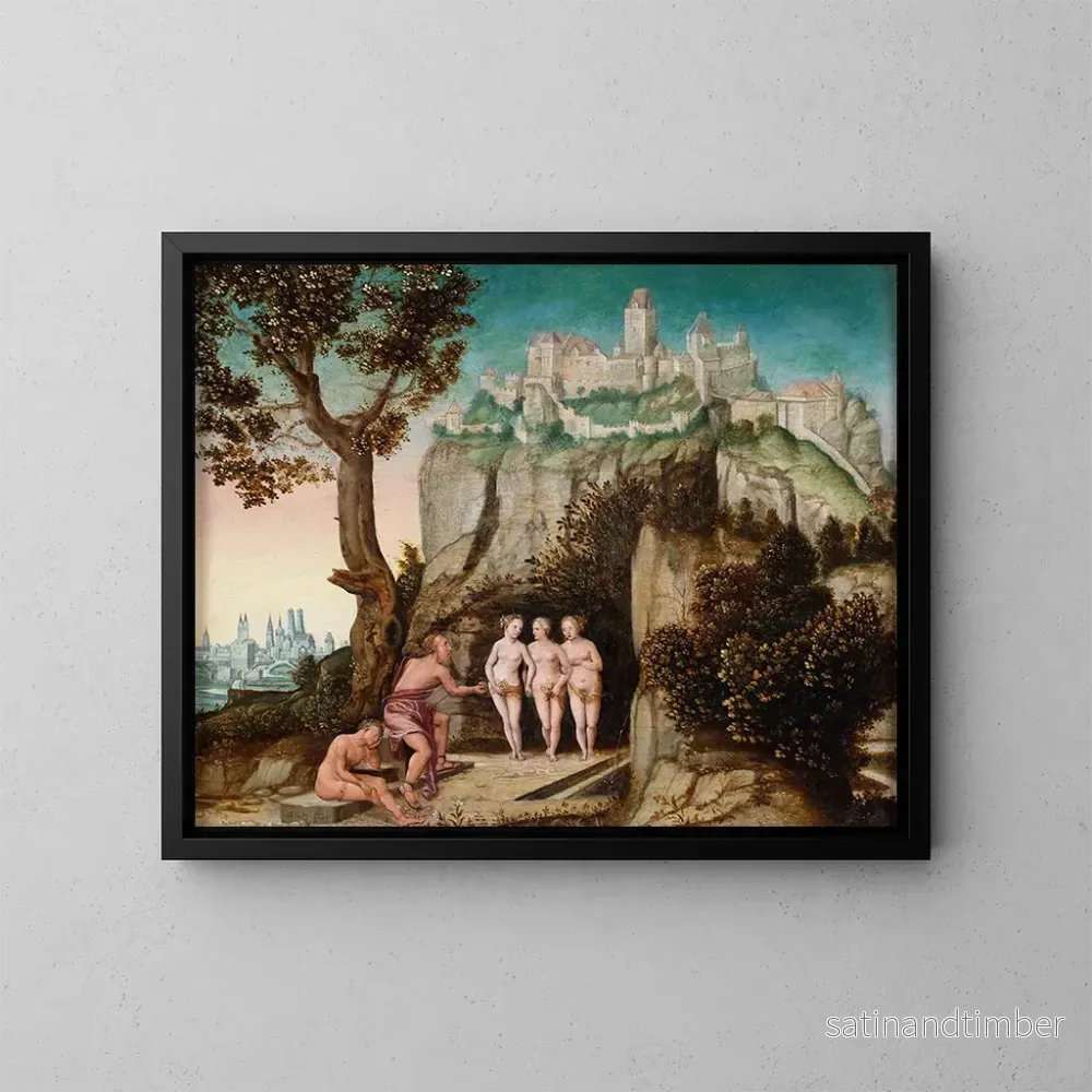 Reproduktion av målningen Le Jugement de Paris – Hans Schäufelein l’Ancien Reproduktion av målningen Le Jugement de Paris – Hans Schäufelein l’Ancien