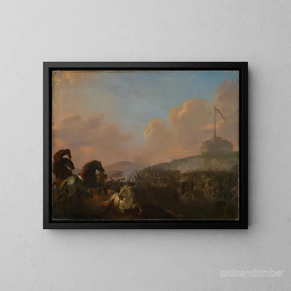 Reproduktion av målningen Bataille aux portes de Rome avec vue sur le château Saint-Ange – Herman van Lin Reproduktion av målningen Bataille aux portes de Rome avec vue sur le château Saint-Ange – Herman van Lin