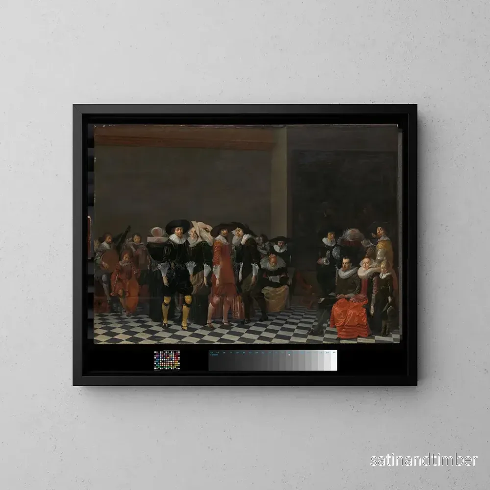 Reproduktion av målningen Ett traditionellt bröllopsfirande kallat Bröllopet av Adriaen Ploos van Amstel och Agnes van Bijler 1616 - Willem Cornelisz Duyster