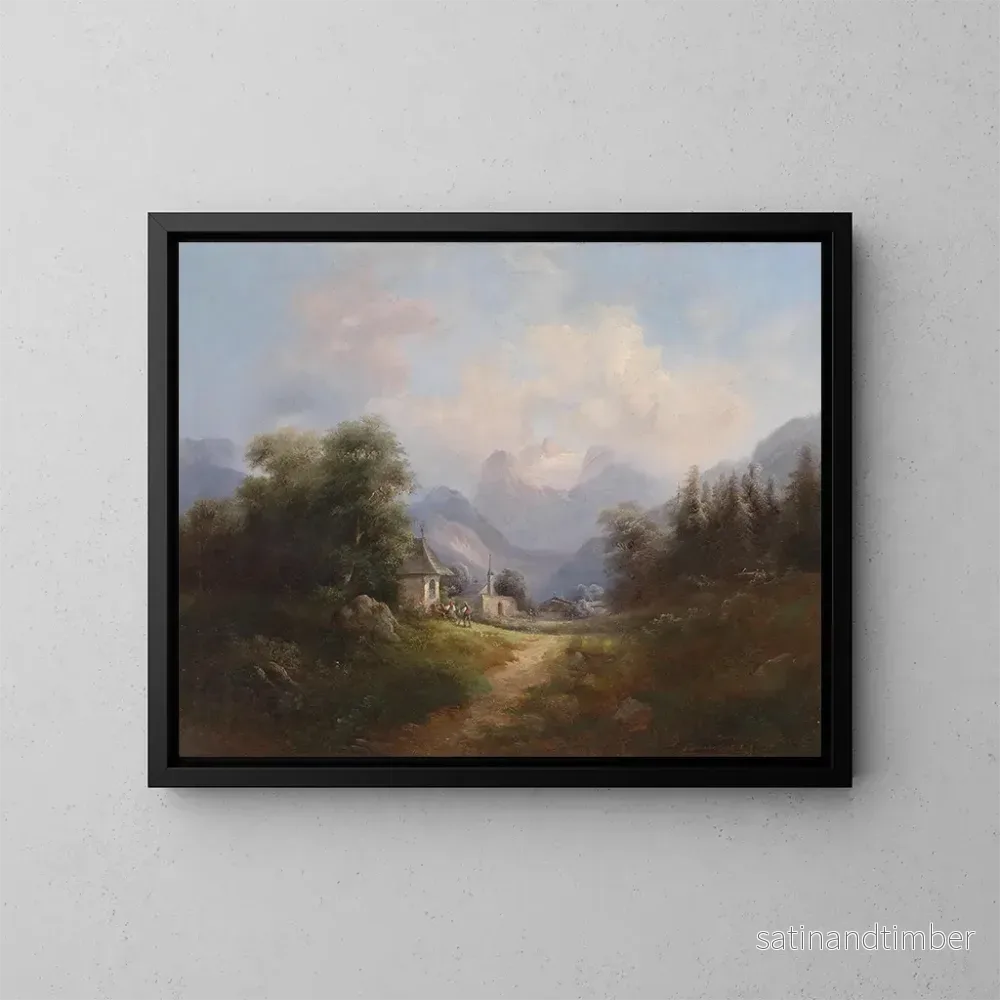 Reproduktion av målningen Vallée de montagne avec figures – Gustav Barbarini Reproduktion av målningen Vallée de montagne avec figures – Gustav Barbarini