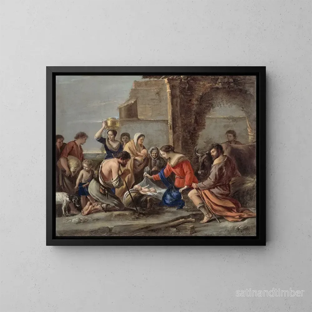 Reproduktion av målningen L'Adoration des bergers - Famille Le Nain