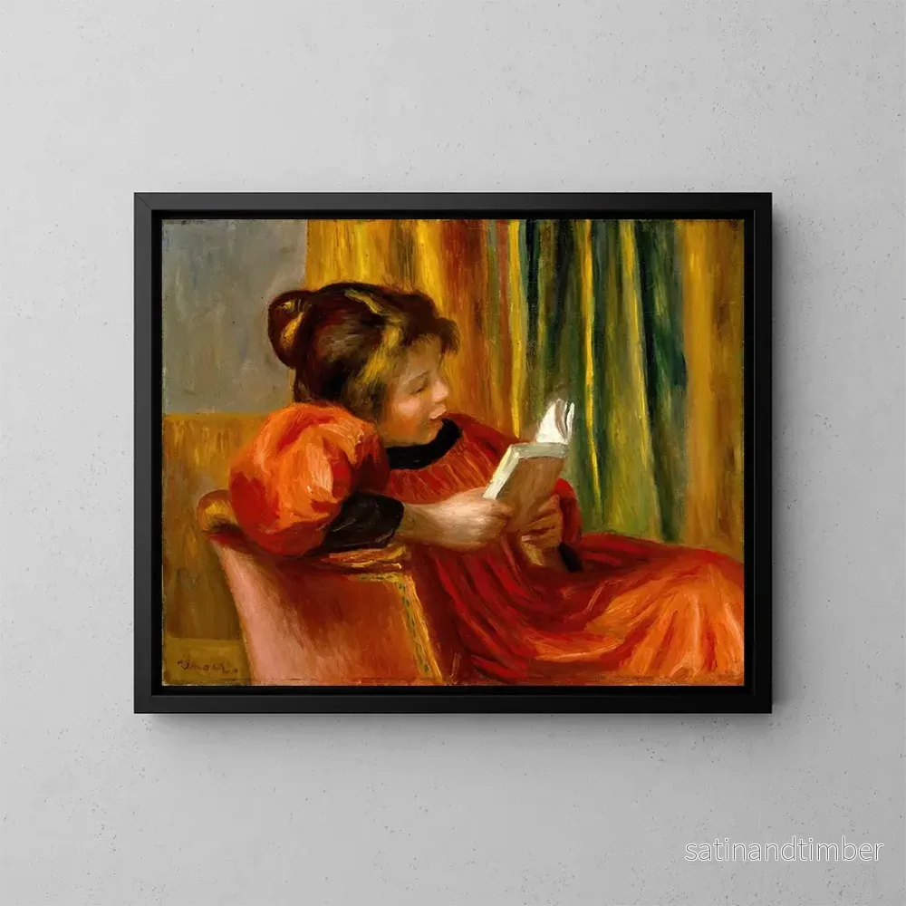Reproduktion av målningen av flicka som läser - Pierre-Auguste Renoir