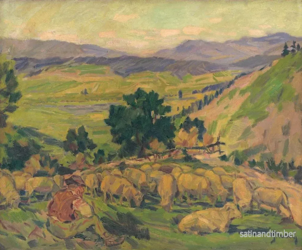 Reproduktion av målningen Landskap med får - Gustav Mahler - Bild 2
