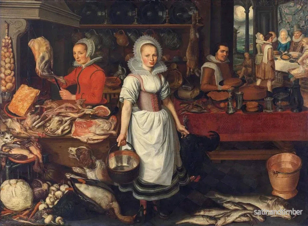 Reproduktion av målningen av en köksscen med den rike mannens och Lazare den fattiges parabola - Pieter Cornelisz van Rijck - Bild 2