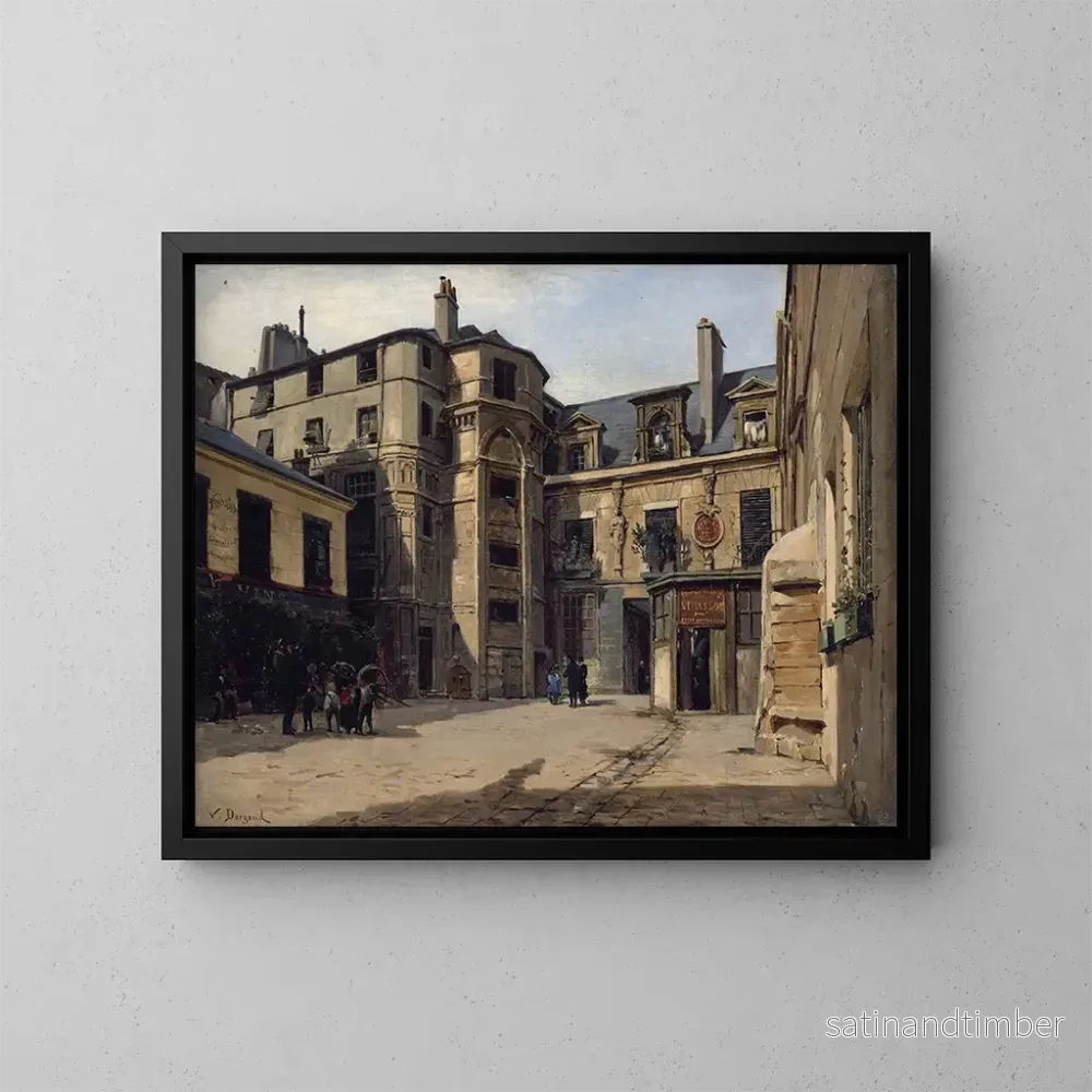 Reproduktion av målningen L'hôtel du Prévôt, Passage Charlemagne - Paul-Joseph-Victor Dargaud