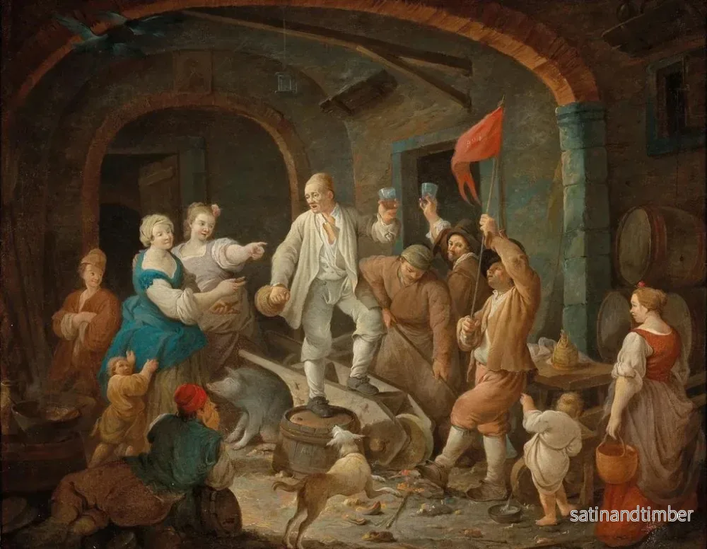 Reproduktion av målningen En tumultartad scen i en taverna - Jean Baptiste Charpentier II - Bild 2